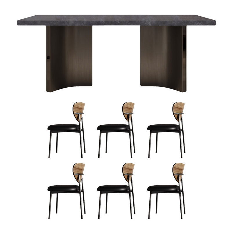 Ensemble de salle à manger Rock Plate, H 29,5 po x L 78,7 po x l 31,4 po