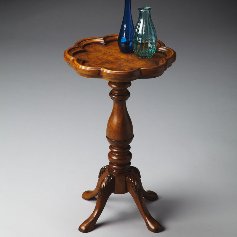 Whitman Scalloped Edge Side Table, Olive Ash Burl