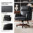 Heeg Traditional 42.5"H Genuine Leather Swivel Tilting Office Chair with Adjustable Headrest and Solid Wood Legs-1497906352