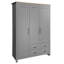 Armoire 3 portes avec armoires et tringles suspendues