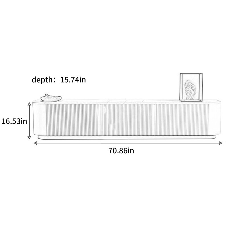 Meuble télé moderne et minimaliste, 16.53"H x 70.86"L x 15.74"W