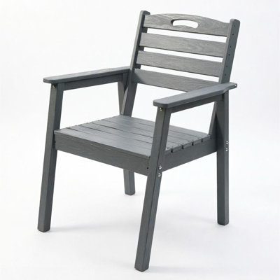 Chaise de loisirs d'extérieur - Gris, matériau, capacité de 220 livres, lignes lisses, résistance aux intempéries, bord arrondi, peu d'entretien