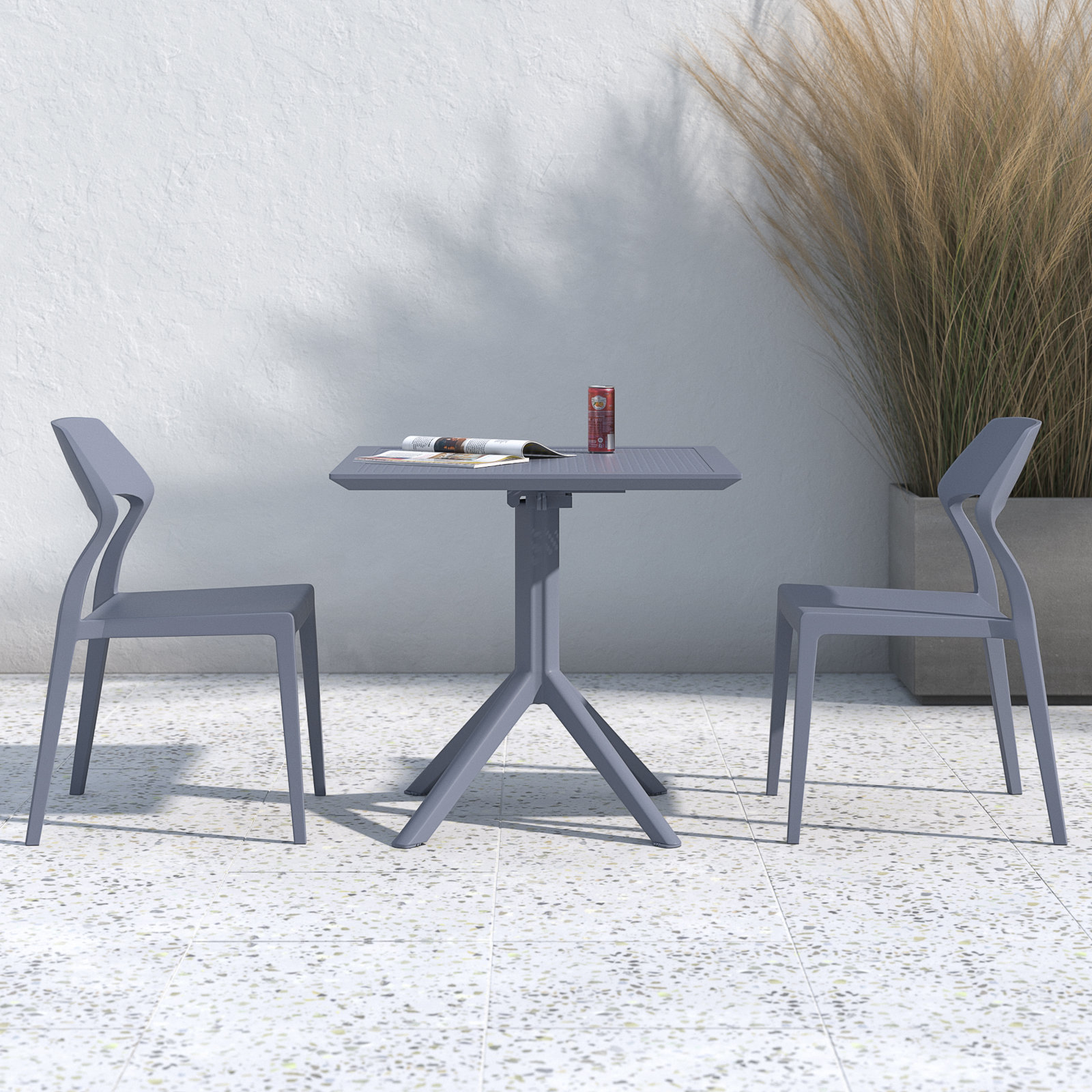 Farrah 32" Patio Bistro Set, Dark Gray