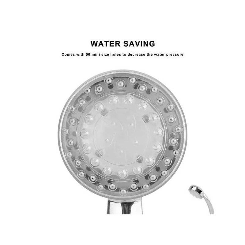 LED Shower Head Handheld Color-Changing Automatically Hydropower without Batteries