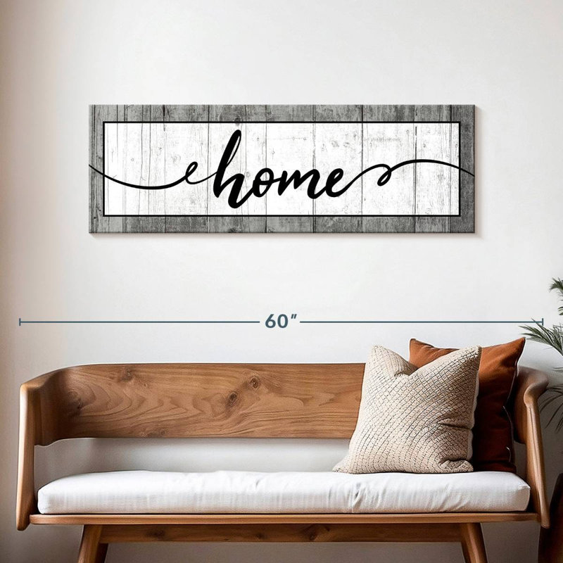 Typographie de maison en bois, H 16 po x l 48 po x P 1,25 po
