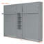 Lits simples escamotables doubles avec armoires et tablettes, lits muraux en bois peu encombrants, gris-291528952