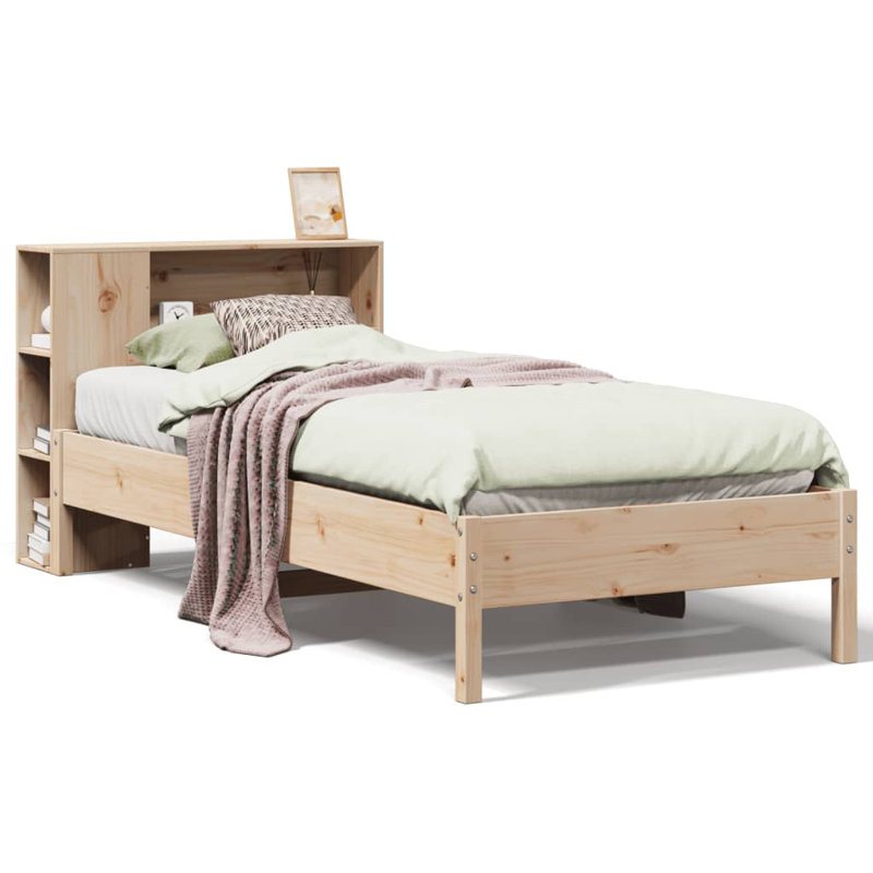Pietras Solid Wood Bed, Small Single (2'6), Brown