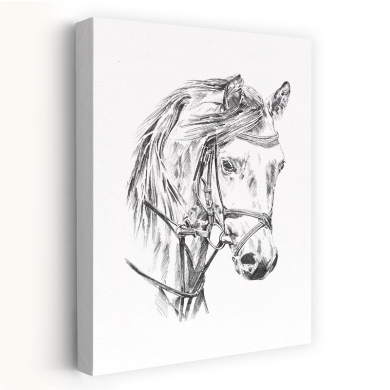 Portrait élégant de cheval, portrait abstrait contemporain de cheval, impression d'art mural en paysage, H 48 po x l 32 po