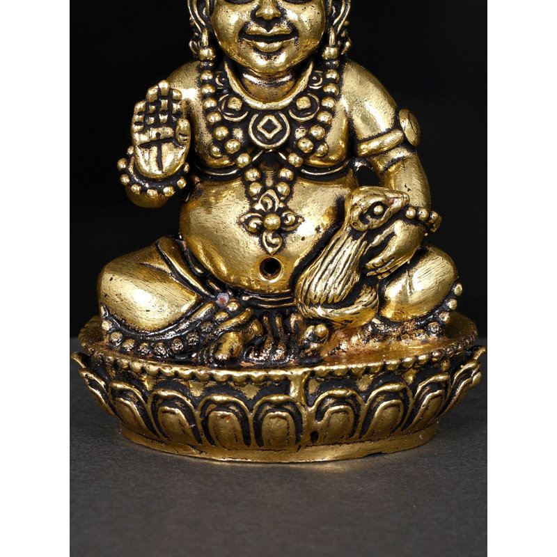 Petite statue en laiton de 2 pouces Kubera