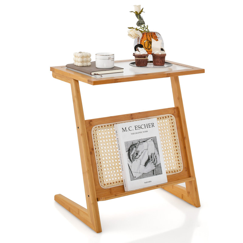 Benvenuta Glass Top End Table