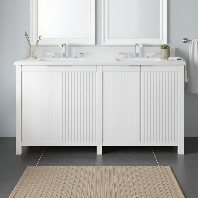 Through Lines 60" Double Bathroom Vanity, White