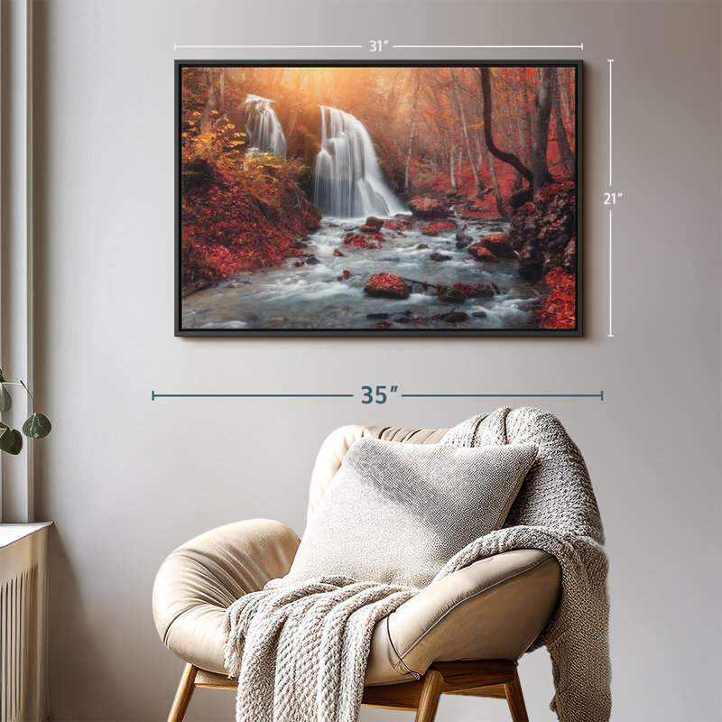 Bien-être «Waterfall In Autumn», H 31 po x l 21 po