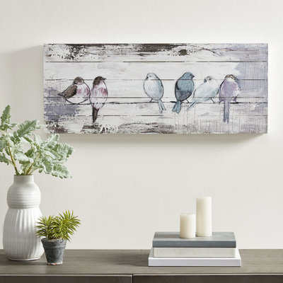 Décoration murale panneau de planche de bois, peinte à la main en gris et blanc, l 30 po x H 12 po, P 1,5 po, style rustique Summers 'création P 1,5 po, travail
