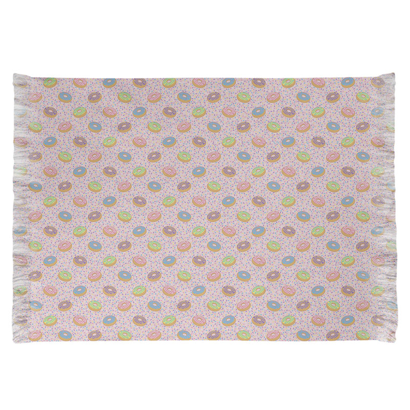 Tapis décoratif rose donuts, non
