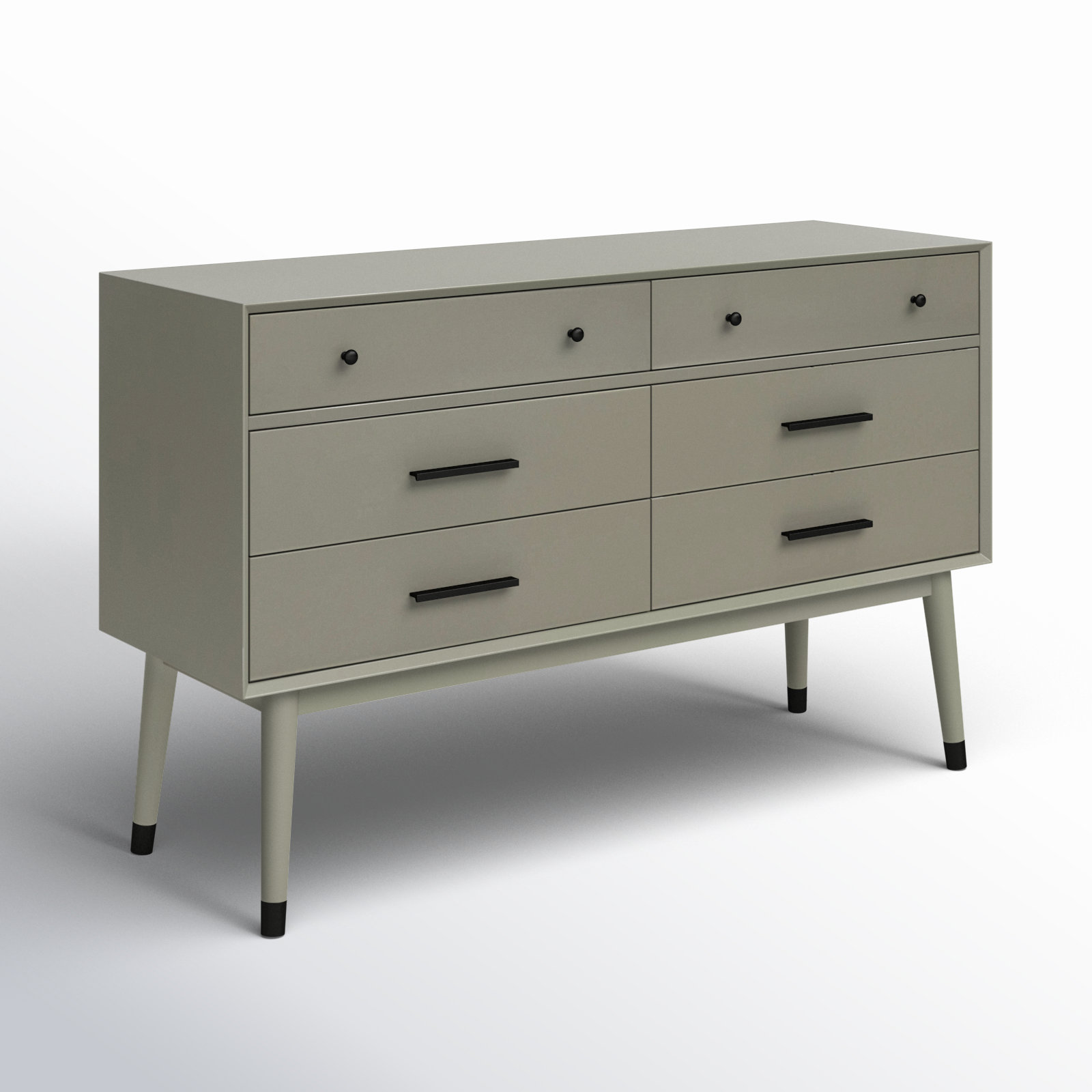 Samuel 6 - Drawer Double Dresser, Dark Gray