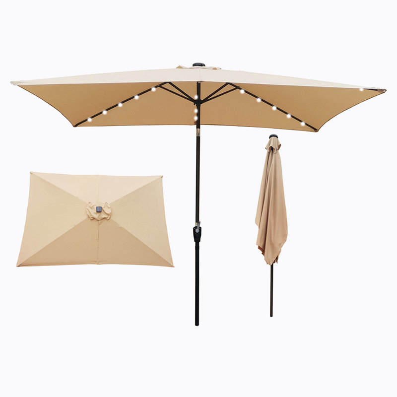 Parasol Taibah 120 avec contrepoids inclus, Tanné