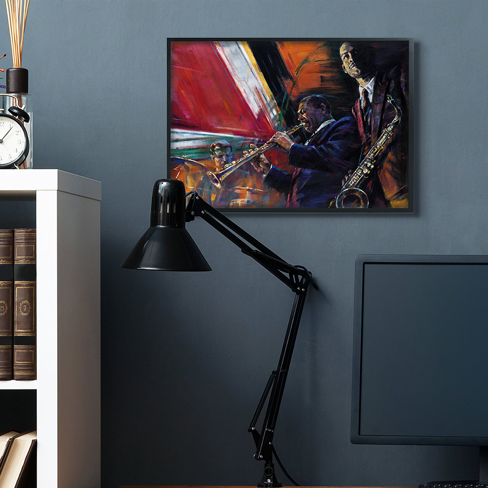 " Abstract Blues Jazz Musicians Traditional Instruments " by Jin G. Kam Canora Grey 