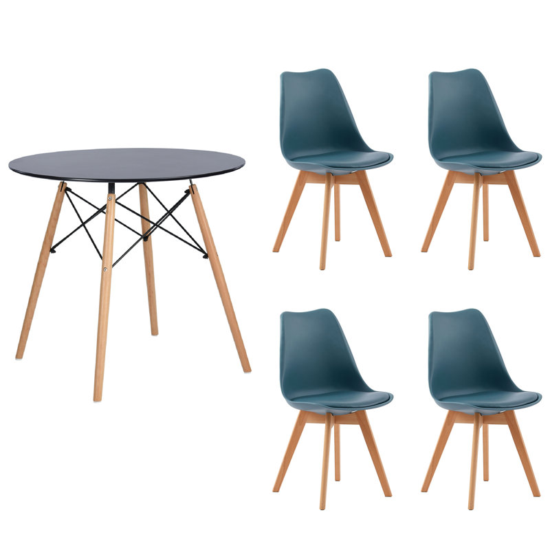 Ensemble repas pour 4 personnes Gweneth, Noir, Bleu