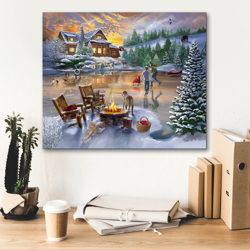«Evening Skate» par Bigelow, illustrations sur toile, H 20 po x l 24 po x P 0,75 po