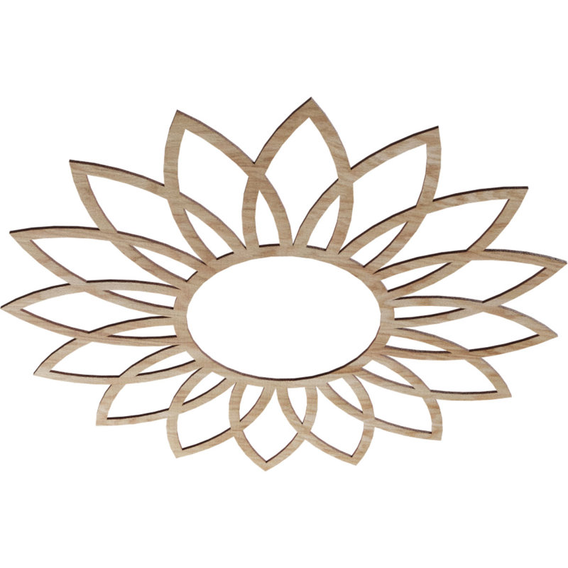 Médaillon de plafond en bois Daisy, H 40 po x l 40 po x P 0,25 po, Chêne rouge