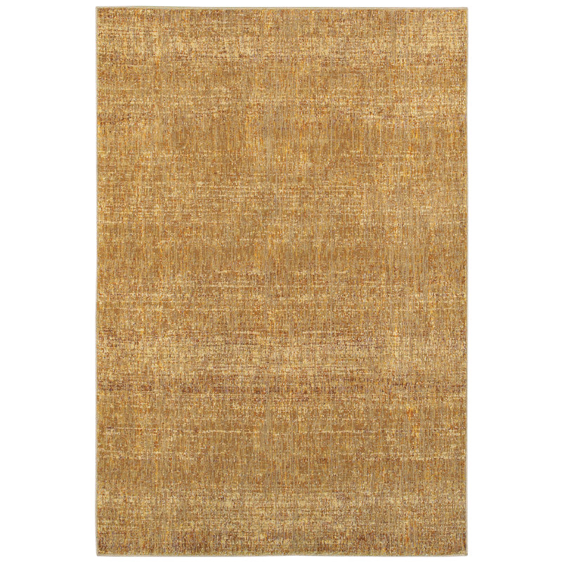 Tapis doré tissé à la machine Bobby, Rectangle 5 pi 3 po x 7 pi 3 po