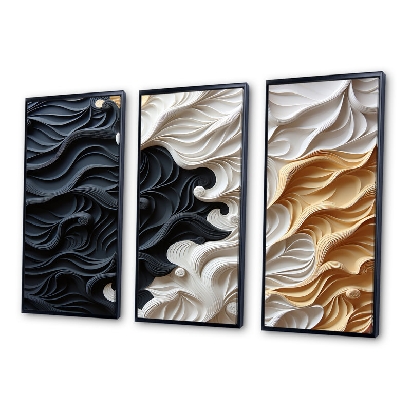 Minimalisme, beauté, sérénité, impression d'art mural, Cadre flottant noir, H 32 po x l 48 po x P 1 po