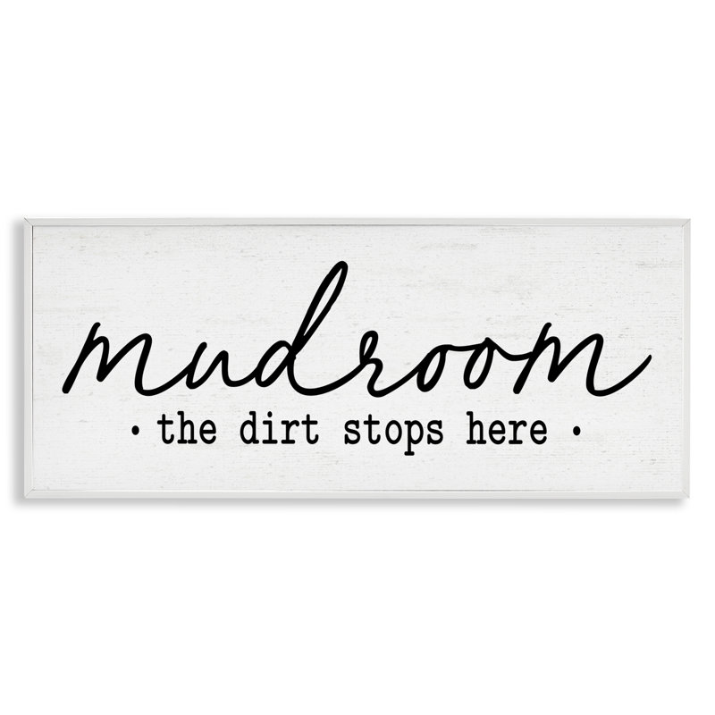 «Mudroom Script Dirt Stops Here», estampe numérique giclée par Designed, H 13 po x l 30 po