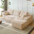 Compression-Boneless 96" L-Shaped Cloud Sectional Sofa with Oversized Chaise, Modular 3-Seater Corduroy Couch for Living Room & Bedroom, Deep Seat No Assembly Required（Beige.Right Hand Facing)-499844887-491833090
