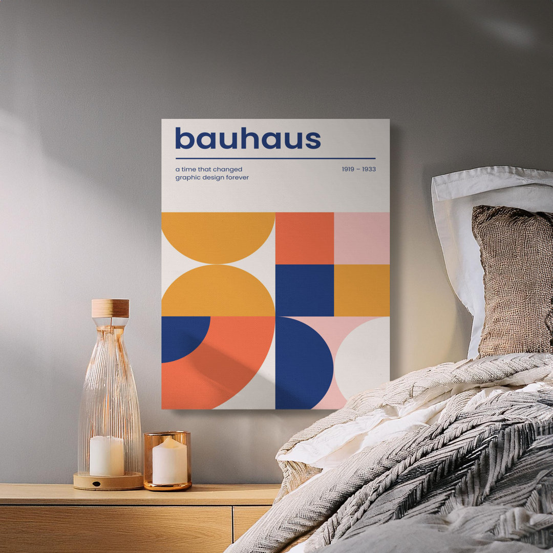 Bauhaus Canvas Wall Art, Geometric Art Print, Modern Abstract Canvas, Gallery Wrapped, Ready to Hang, Archival Inks, Statement Piece