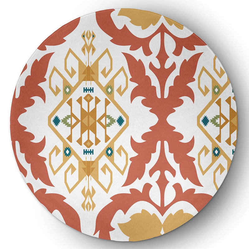 Chenille Abstract Indoor Rug, Round 5'