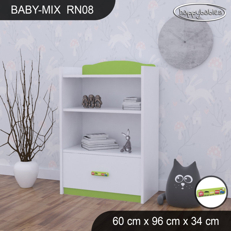 96cm H Kids Cube, White/Green/Green, 96cm H x 60cm W x 34cm D