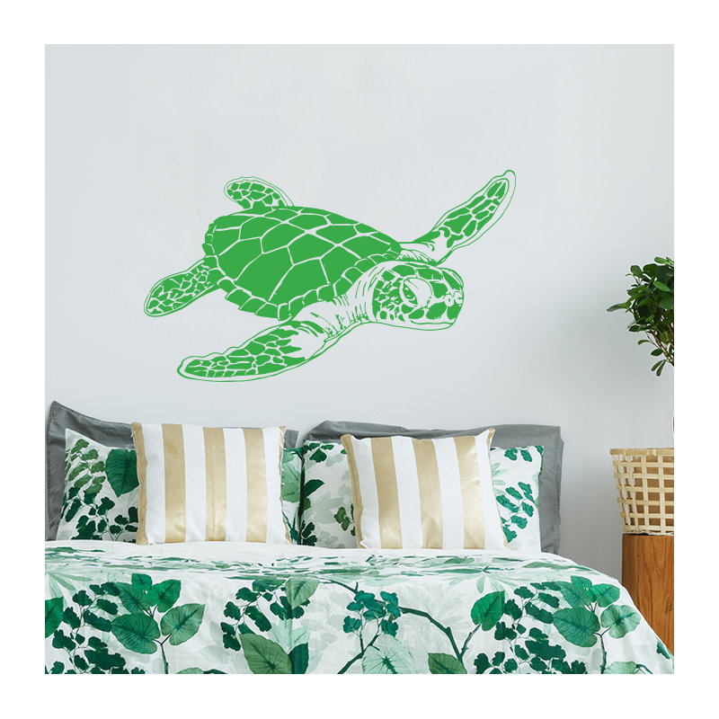 Décalcomanie murale tortue de mer, Vert tilleul