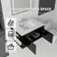 Meuble-lavabo flottant 30 po avec lavabo, porte à fermeture en douceur, comptoir en granite de 0,6 po et dosseret en contreplaqué, contreplaqué