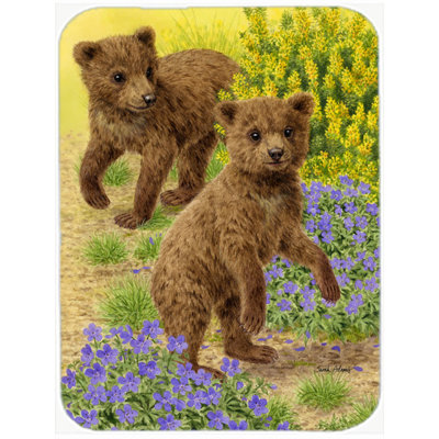 East Urban Home Bear Cubs Glass Cutting Board