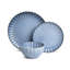Sango Frill 12-Piece Casual Reactive Blue Dinnerware Set - Service For 4, Made Of Durable Stoneware