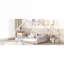 Lit plateforme pour chambre d'enfant en métal rose