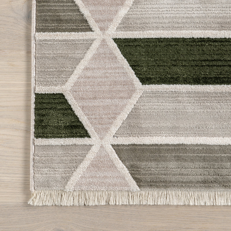 Tapis géométrique moderne Fressia, Rectangle 5 pi 3 po x 7 pi 6 po