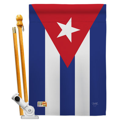 Double Sided 40'' H x 28'' W Polyester Flag Set