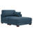 Bentura Oversized Upholstered Navy Corduroy Modular Chaise Lounge with Armrests & Throw Pillows-257373544-207004697