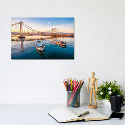 Bridge And Boats by Nejdet Duzen - Wrapped Canvas Print