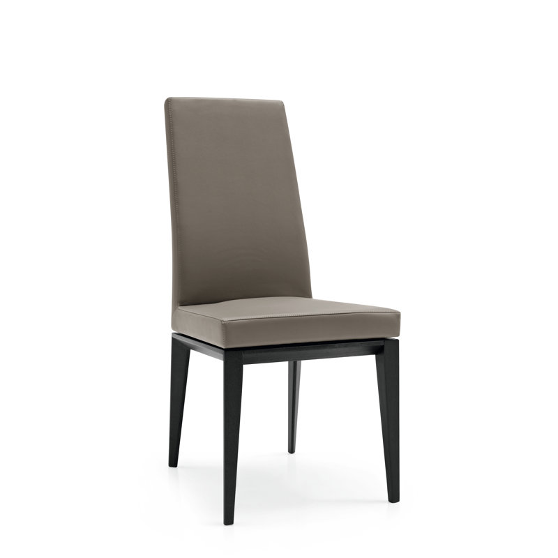 Bess Upholstered Dining Chair with Wooden Frame, Natural, Skuba Taupe