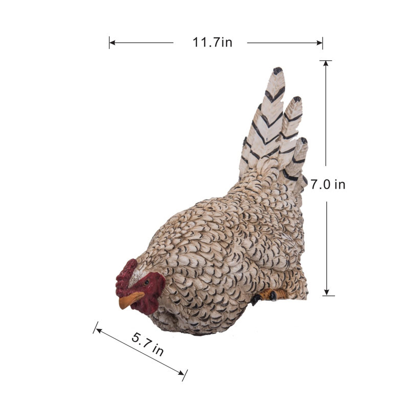 Poule en polystone antique