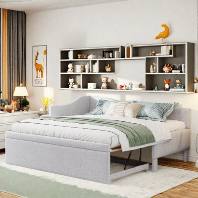 Upholstered L-shaped Upholstered Daybed With Pop Up Trundle by Latitude Run