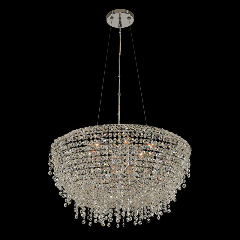 Massimo 9 LT Chrome/Clear Chandelier Allegri, 13" H x 23"