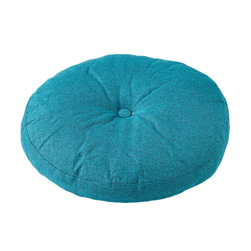 Detachable Round Floor Cushion, Peacock Blue