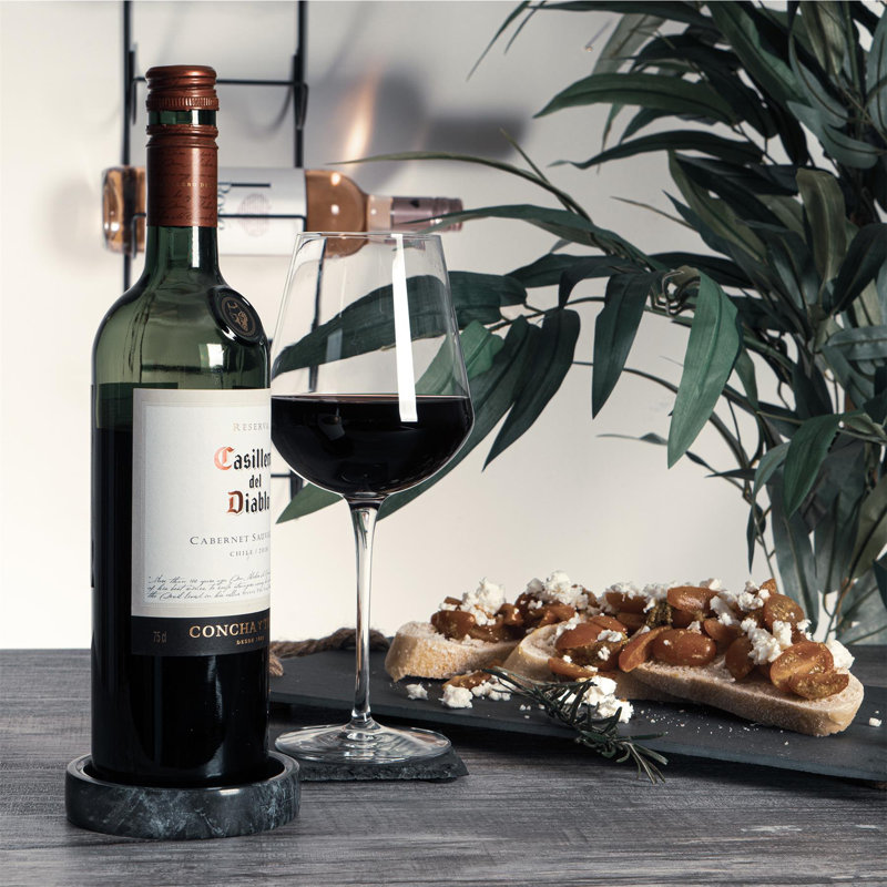 Argon Tableware - Marble Wine Bottle Coaster & Cooler Set - Black