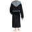 Yasmeli Fleece Mid-Calf Bathrobe with Pockets and Hood-924626991