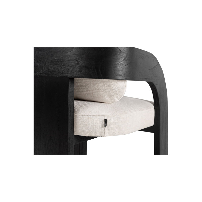 Maravi Dining Chair, Off White, Black