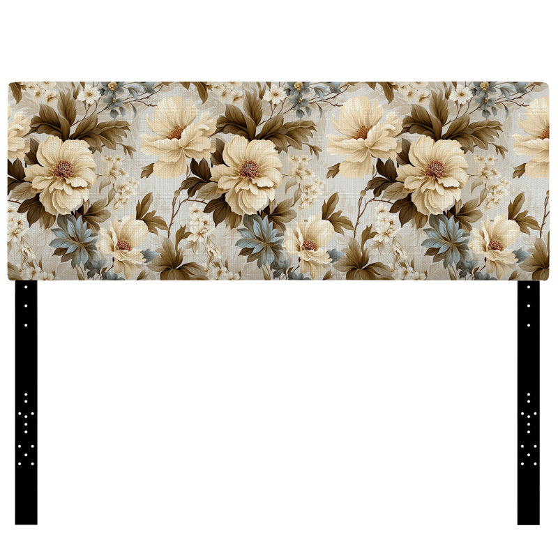 Tête de lit tapissier Dylanie, Grand, Sérénité mandala floral bleu bohème