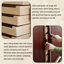 Meuble à bijoux vintage de style milieu du siècle en bois de cerisier à plusieurs tiroirs (42,72 po) – Assemblage à queue d'aronde, grand espace de rangement compartimenté pour bijoux et accessoires, tiroirs sans poignées à rainure en U